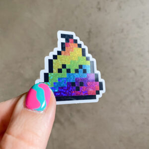 Sateenkaarikakkatarra – hauska glittertarra